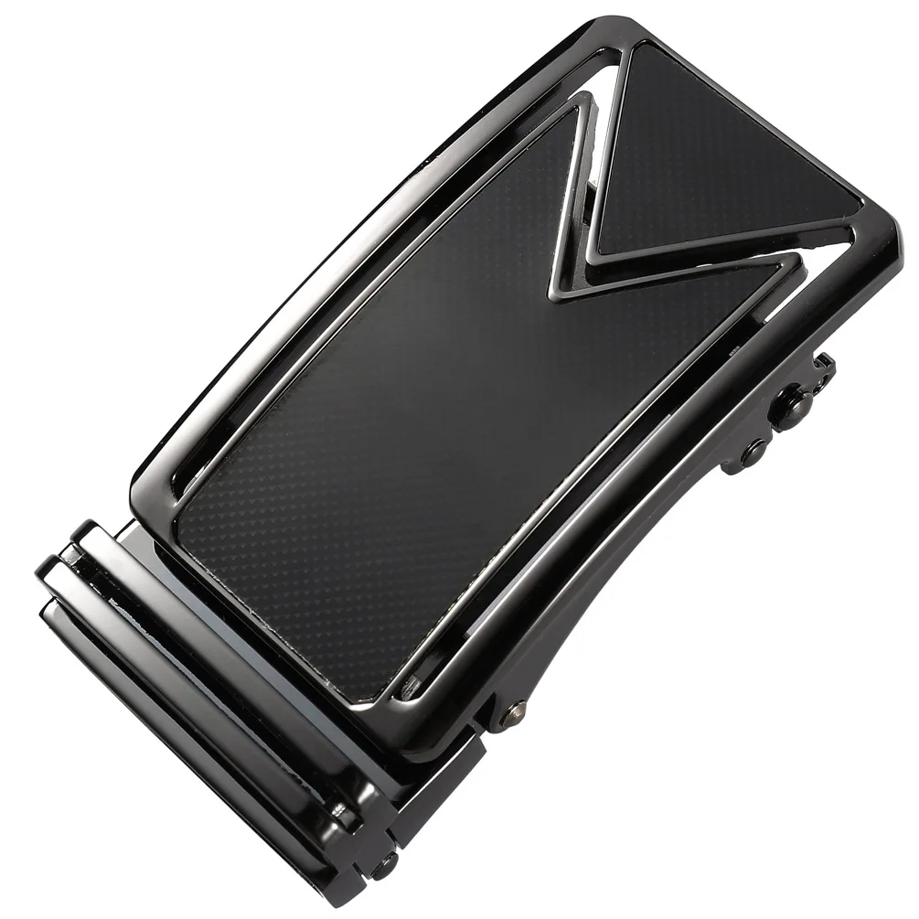 Brand Luxury Alloy Automatic Pu Belt Buckles for Men's Leather Waist Belts for Men Pants Buckles 3.5cm Ratchet Accessories