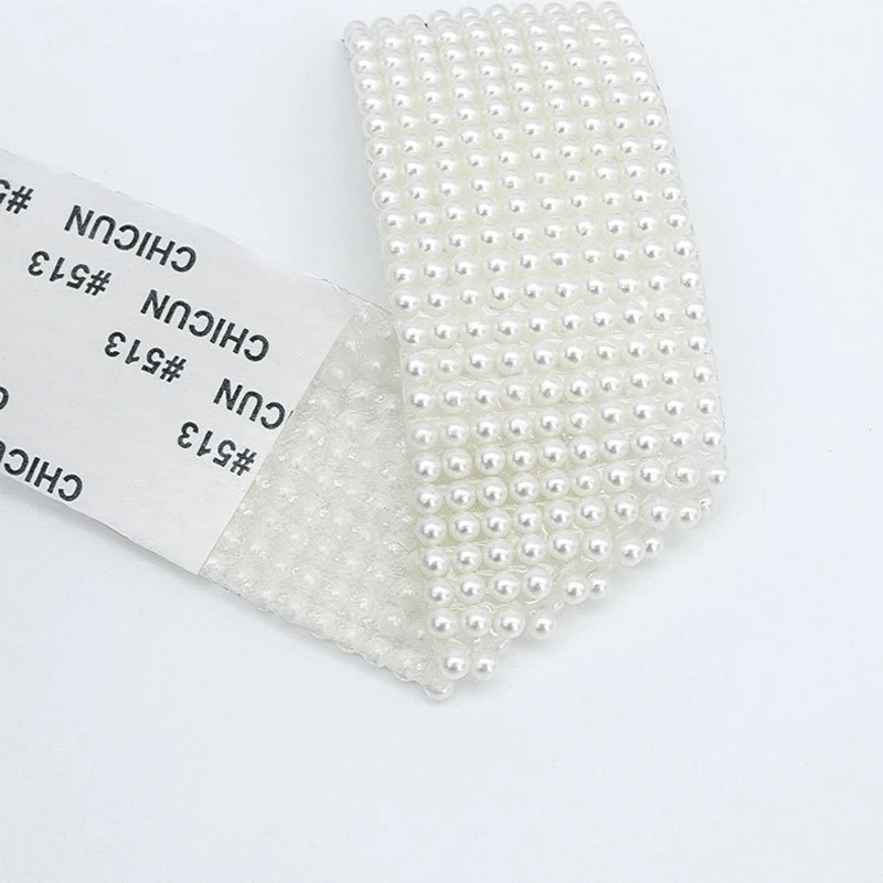 10Yards Pearl Strips Ribbon Self Adhesive Tape Artificial Pearl Wrap Roll Stickers Trim DIY Crafts Wedding Party Decor