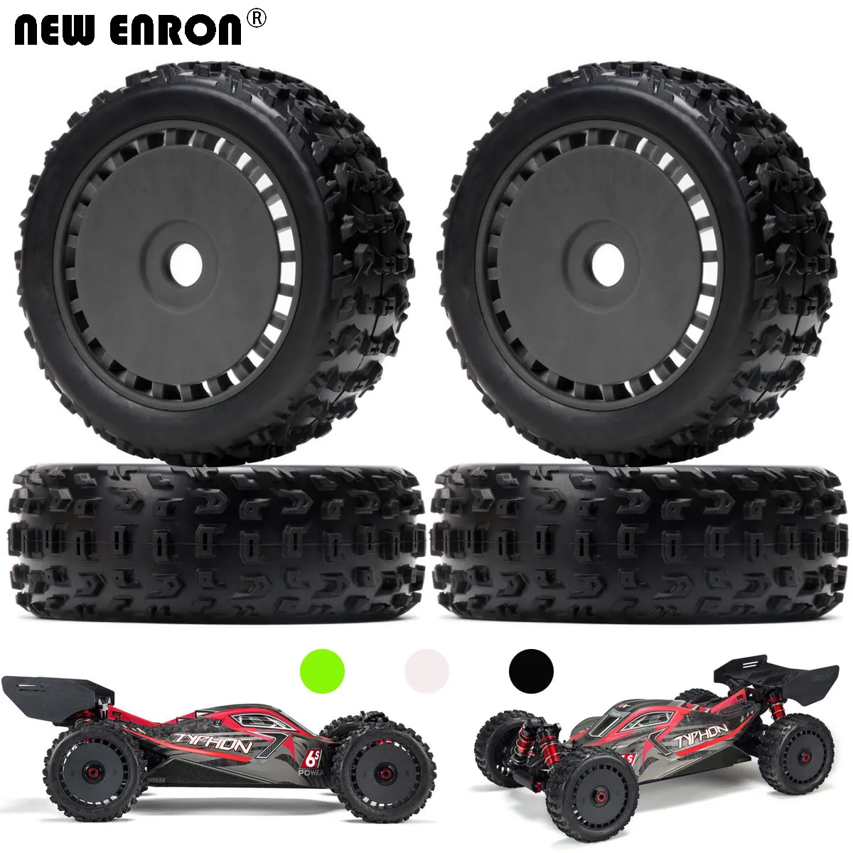 Neue enron gummi kunststoff 17mm hex buggy 44mm / 118mm felgen reifen für rc auto arrma typhon kyosho hsp
