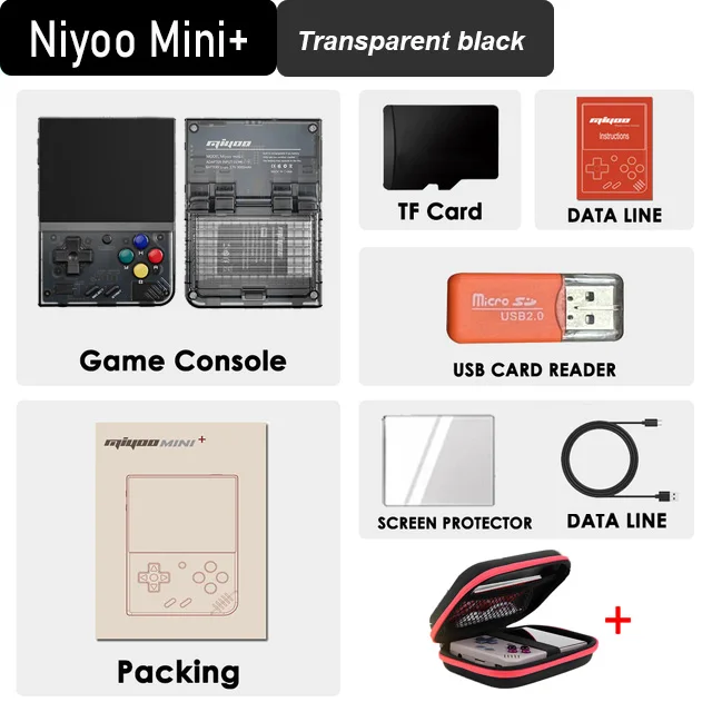 Miyoo Mini Plus Mini Game Console 3.5Inch IPS Screen WiFi Video Game Console 3000mAh Birthday Christmas Gifts  with Bag