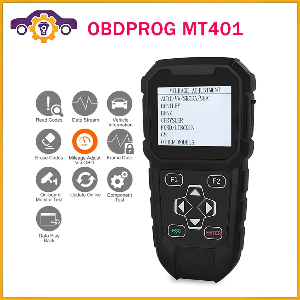 

OBDPROG MT401 Cluster Calibration OBD2 Tool Professional Scanner OBD 2 Instrument Correction Adjustment Use No Need Internet