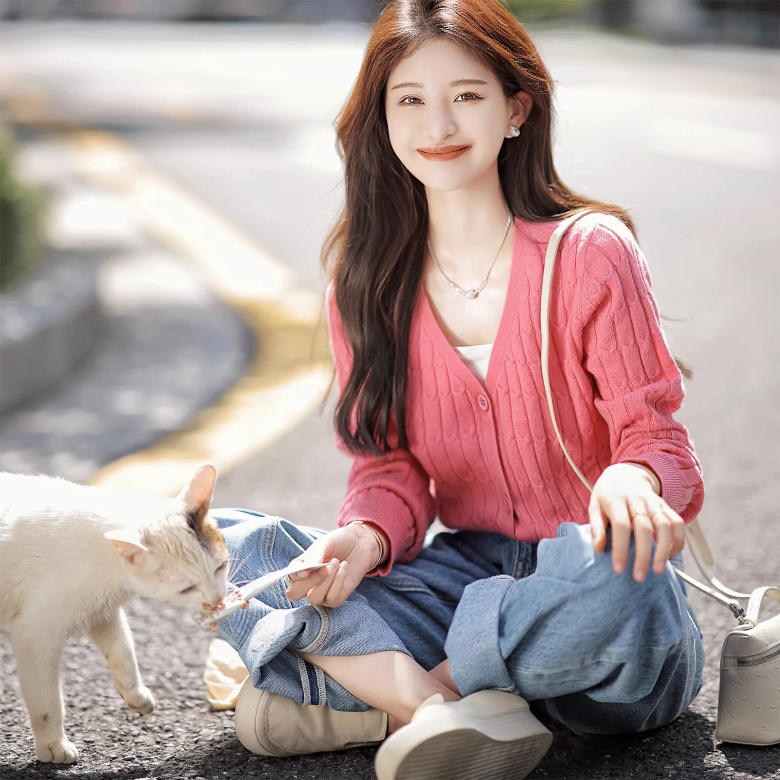 

Spring and Autumn Long Sleeve V-Neck Single-Breasted Sweater Knitted Cardigan 2023 fashion women's Clothing