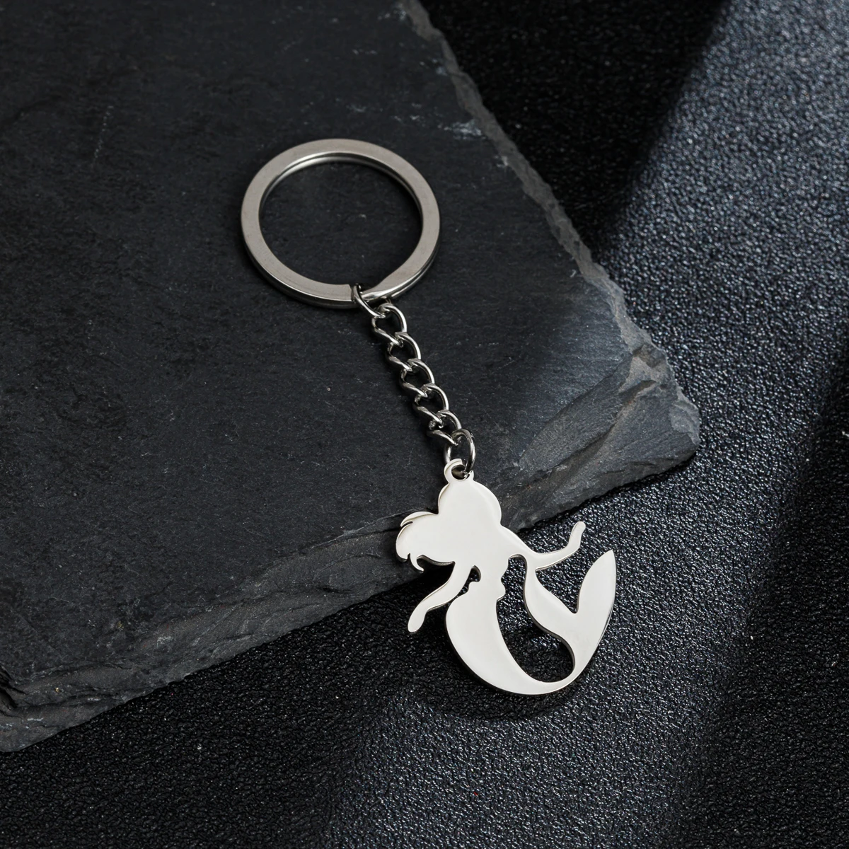 

Yiustar Romantic Mermaid Fairy Keychain Stainless Steel Long Chain Keyring for Women Daily Jewelry Friendship Gift