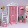 Miniature Wood Elf Door Tooth Fairy Door Mini House Accessories Pretend Play Toy Gift for Kids Furniture Simulation Miniatures 3