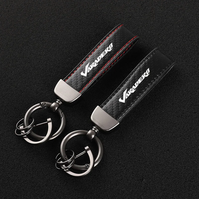 

High-Grade Carbon Fiber Motorcycle Keychain Holder Keyring for Honda Varader with logo Accessories
