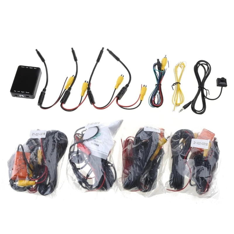 

360 Degree Car Reversing Image Parking Panoramic Side View Rearview 4 Way Camera Control Box System Exterior Accessories H7JD