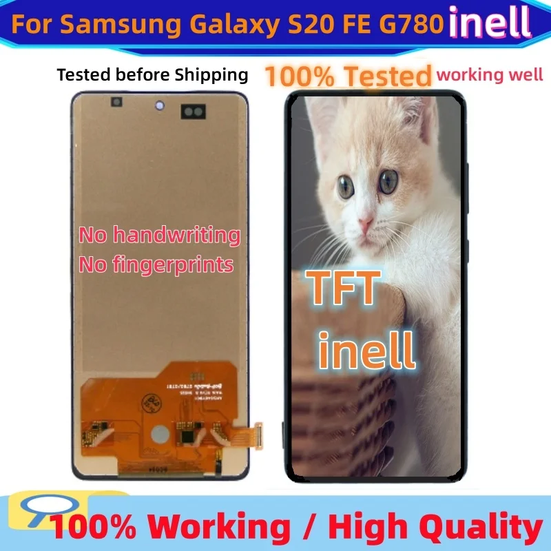 

TFT incell S20FE Touch Screen Display For Samsung Galaxy S20 FE G780 LCD Touch Screen Digitizer Repair Parts Frame Replacement