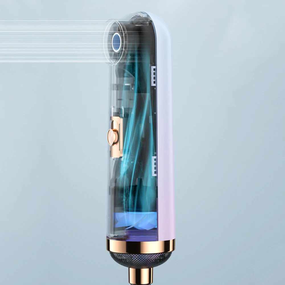 Mini Blower Drier 3 Speeds Portable Travel Hair Dryer Bladeless Hair Straightening Comb Anti-Winding Travel Bathroom Appliances