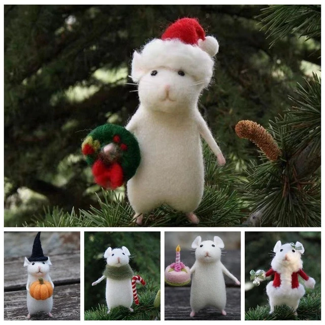 8cm Felt Snowman Handmade Micro Mini Snowman Doll Felt Christmas