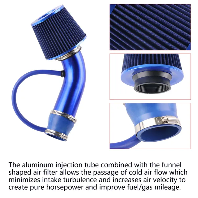 エアインテークダクトパイプインテーク 76 ミリメートルユニバーサル車自動車レーシングカーコールドエアインテーク誘導パイプキット 6 フレキシブル  エアダクト 76 ミリユニバーサルカーレースコールドエアインテーク誘導パイプチューブキットアルミコーンエアフィルター ... 車の冷気吸気システム 76 ミリメートル/3 インチエアフィルターターボ誘導パイプチューブキットカーアクセサリーアルミ(Red)