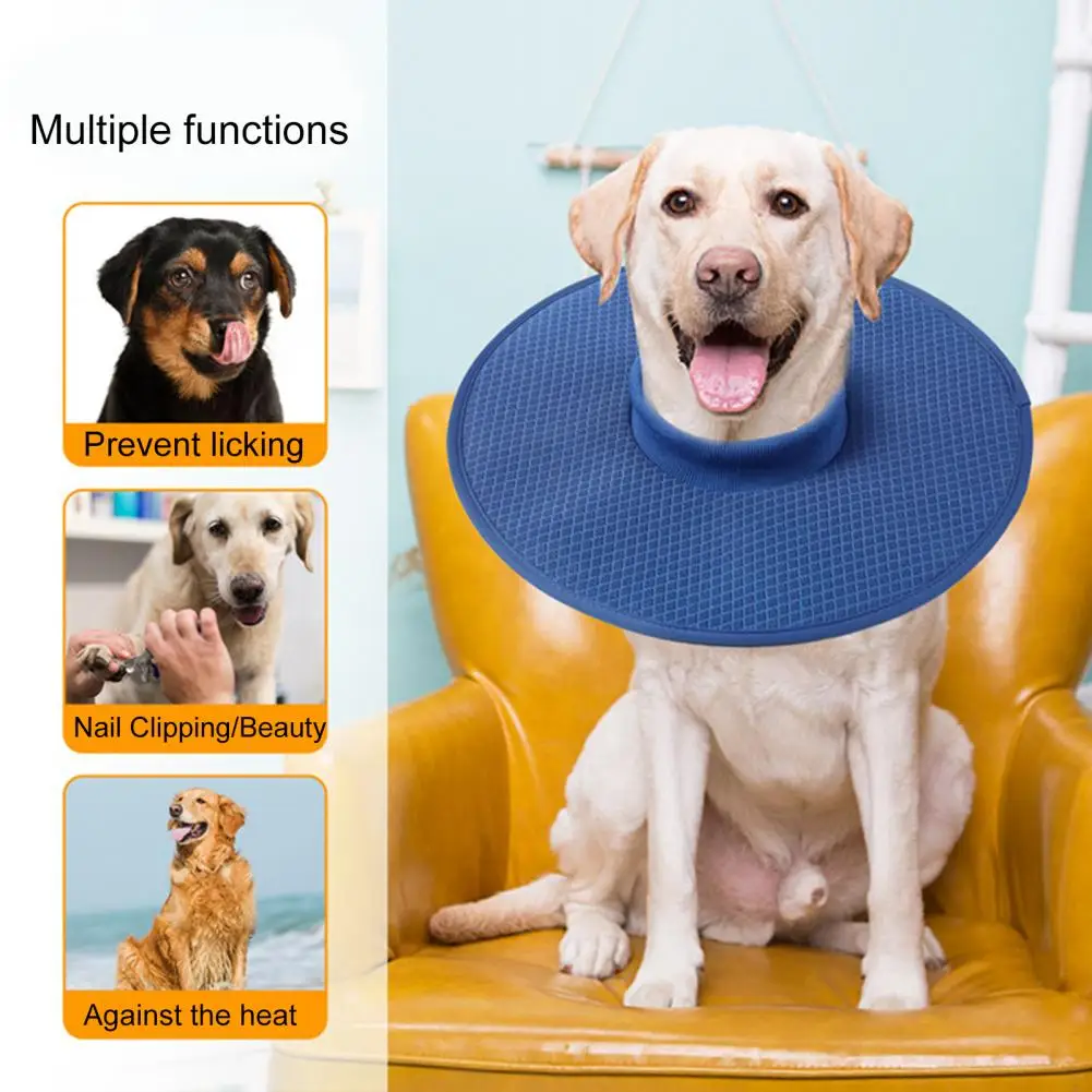 Pet collar soft anti-licking anti-bite cool absorbent adjustable breathable mesh dog recovery collar for post-surgery healing