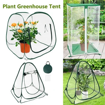 Plant Greenhouse Tent Clear PVC Foldable PopUp Greenhouse Plant Tent Flexible Multifunctional Mini Plant Tent for Indoor Outdoor
