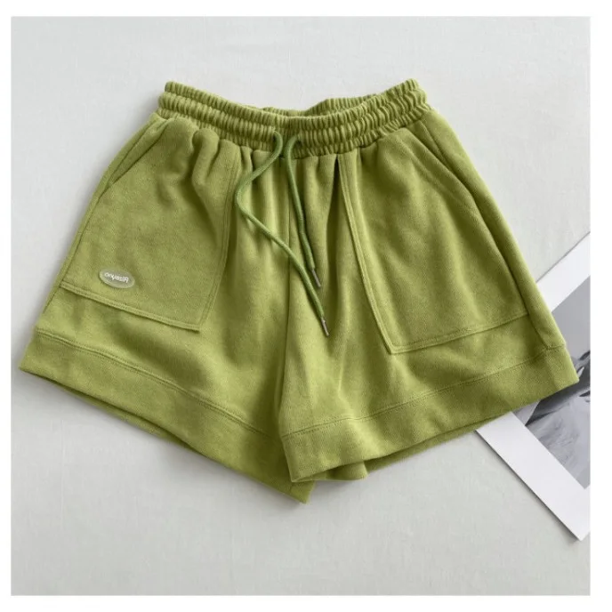 Women's comfortable loose wide-legged drawstring A pants Slim Waist Slim fit casual home versatile sports shorts 4