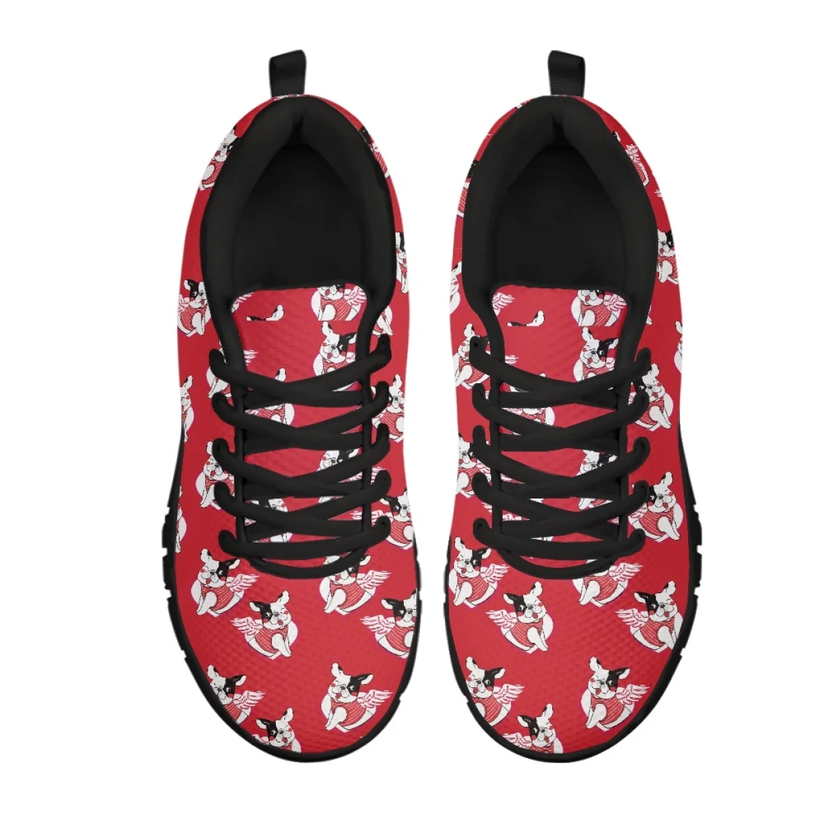 Instantarts Cartoon Bullfighting Dog Red Wings Cute Casual Shoes Void Primavera E Autunno Scarpa Sportiva Traspirante Zapatos De Mujer