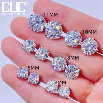 CUC 3-14MM AAAA Zircon Stud Earrings Screw/Push Back For Women Men Fashion Trend Wedding Jewelry Party Love Gift 1