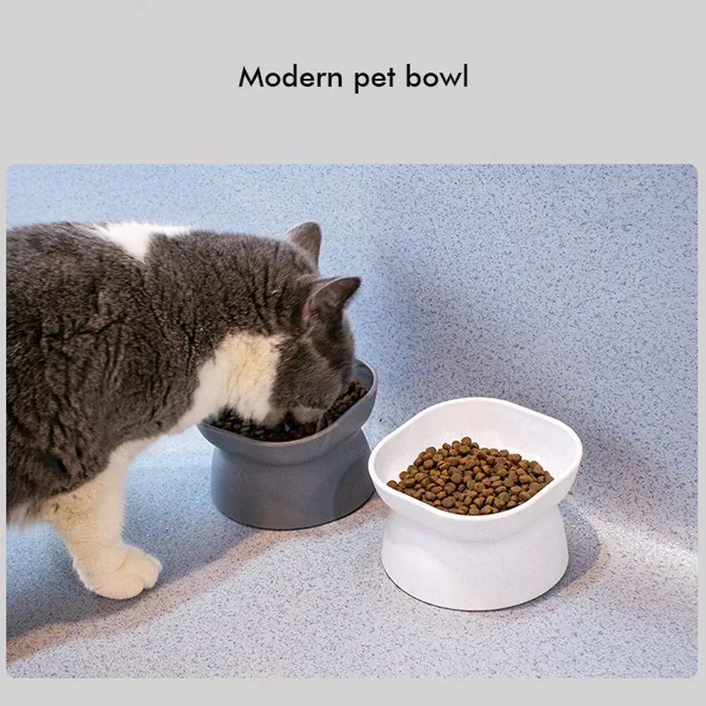 Title 4, Cat Food Bowl Tilted High Foot Cat Bowl Non-Sli...