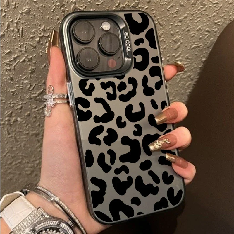 Leopard Print Plating Protective Phone Case