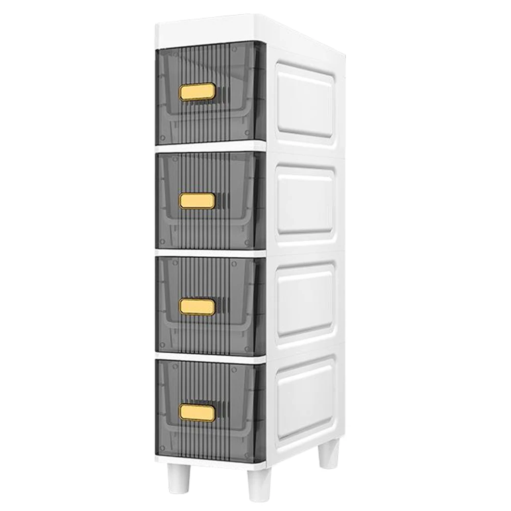 Narrow Toilet Storage Cabinet 4/5 Tier Waterproof Closestool Crevice Rack Narrow Organizer Rack Shelves Restroom Storage Cabinet