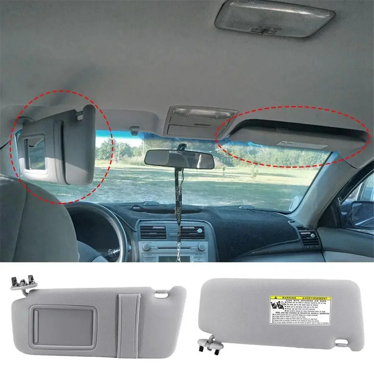 

74310-06750-E0 74320-06780-B0 Front Side Sun Visor Windshield Sunshade Without Cable Automobile for 2007-11