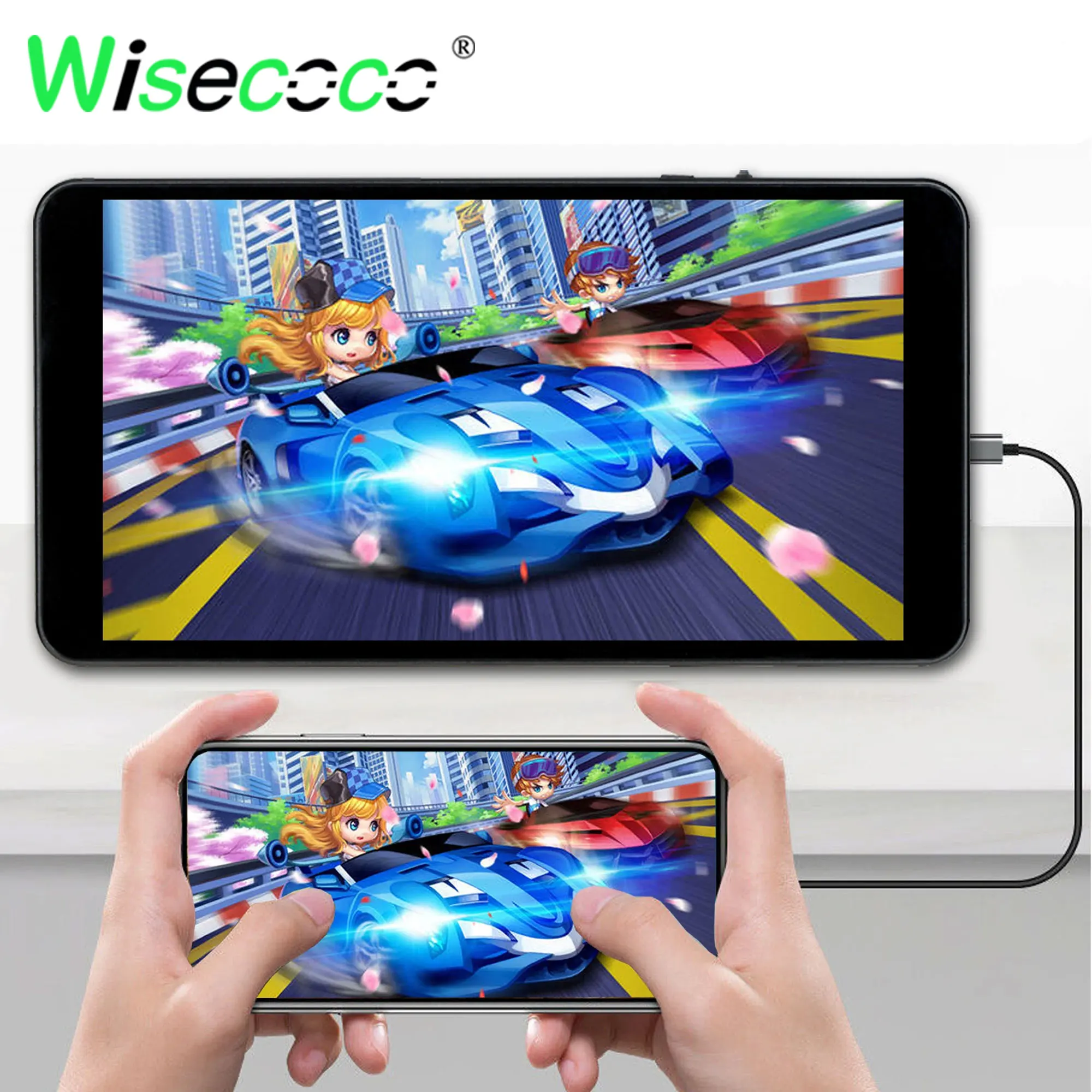 Wisecoco Monitor 7 "Fhd 1920X1080 Monitor Da Gioco Per Android Box Raspberry Pi Xbox Ps4 Ps5 Console Di Gioco Monitor Portatile