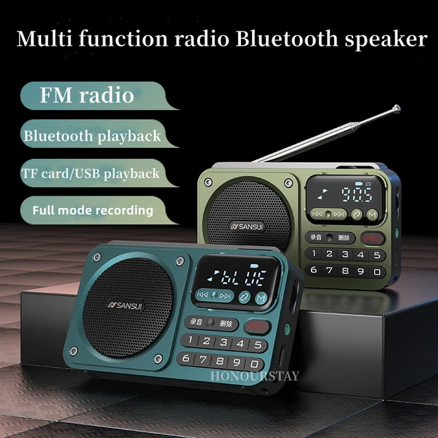 Sansui F22 Fm Radio Portable Hifi Card Speaker Digital Multimedia Music  Loudspeaker Outdoor Camping Wireless Bluetooth Speaker - Speakers -  AliExpress