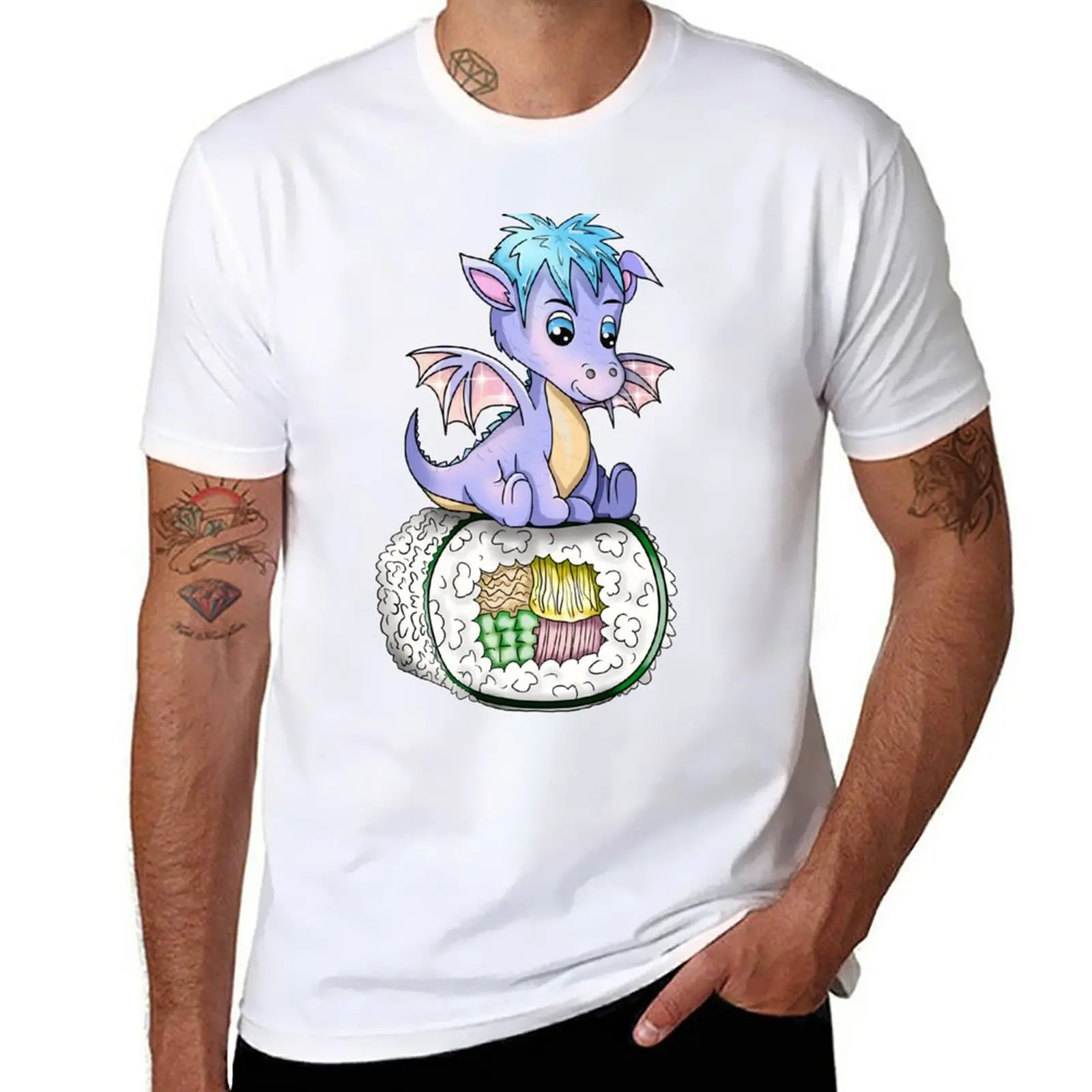 

New baby dragon roll sushi T-Shirt black t shirts quick drying t-shirt tees mens long sleeve t shirts