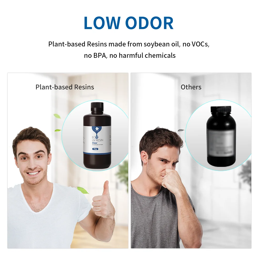3D Printing Resin ANYCUBIC Plant-based 405nm UV Resin 2kg 4kg For Photon Mono LCD 3D Printer Without Nasty Chemicals Liquid 3D Printing Materials