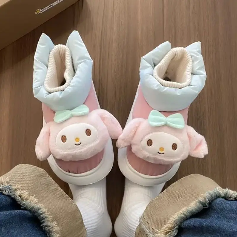 

Sanrio Anime Platform Snow Boot Kawaii Kuromi Cinnamoroll Autumn Winter Cute Cartoon Warm Plush Cotton Shoes Girl Christmas Gift
