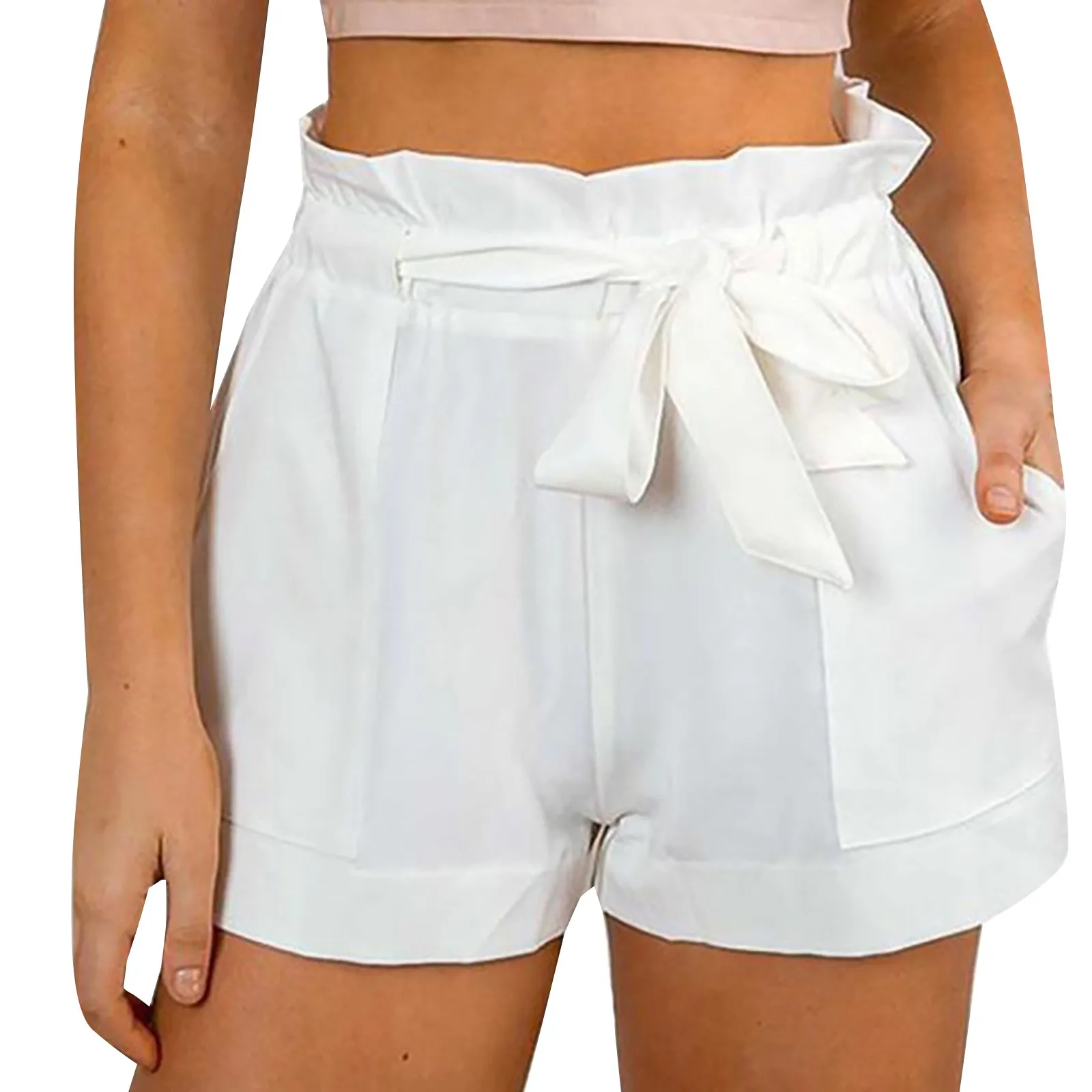 

Summer Lounge Shorts For Women's High Waisted Comfy Soft Drawstring Solid Shorts With Pockets Lady Teen Girls Casual Streetwear