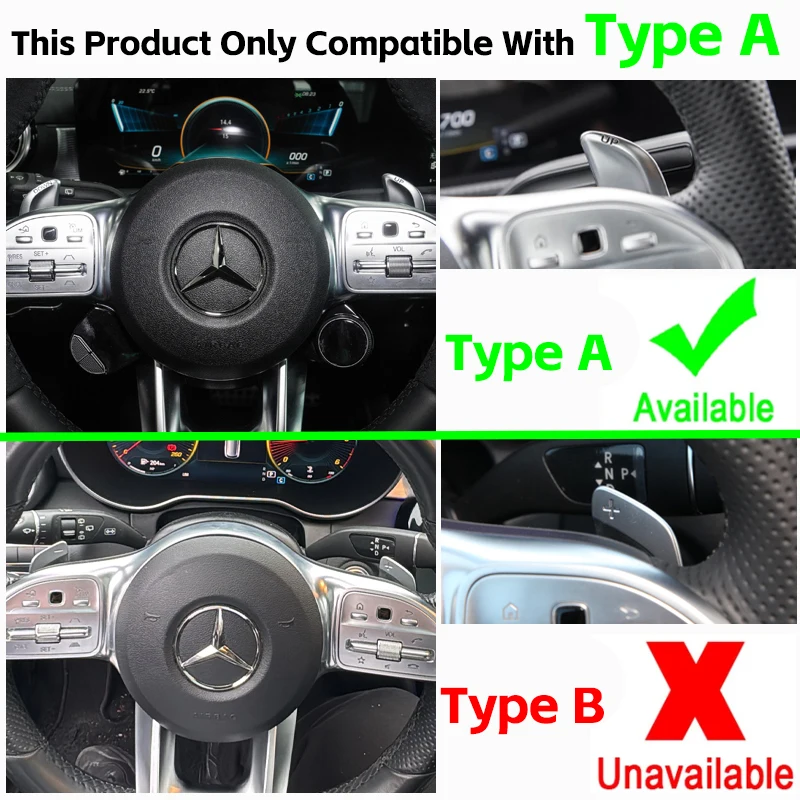 메르세데스-벤츠 AMG A35 A45 C63 E63 S63 G63 C43 CLA GLA GLC GLS GLE 2016-2019 자동차 스티어링 휠 시프트 패들 시프터 확장