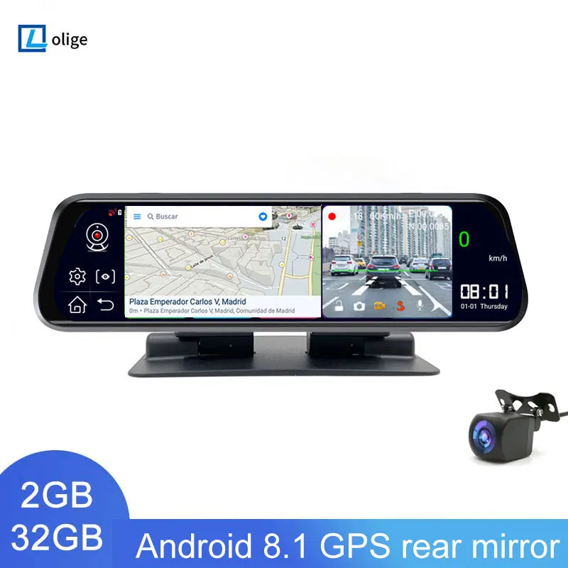 10inch Car dvr 4G Dash cam for car black box video Recorder 1080p dual camera GPS Navigation Dashboard Rearview mirror 24 H Park