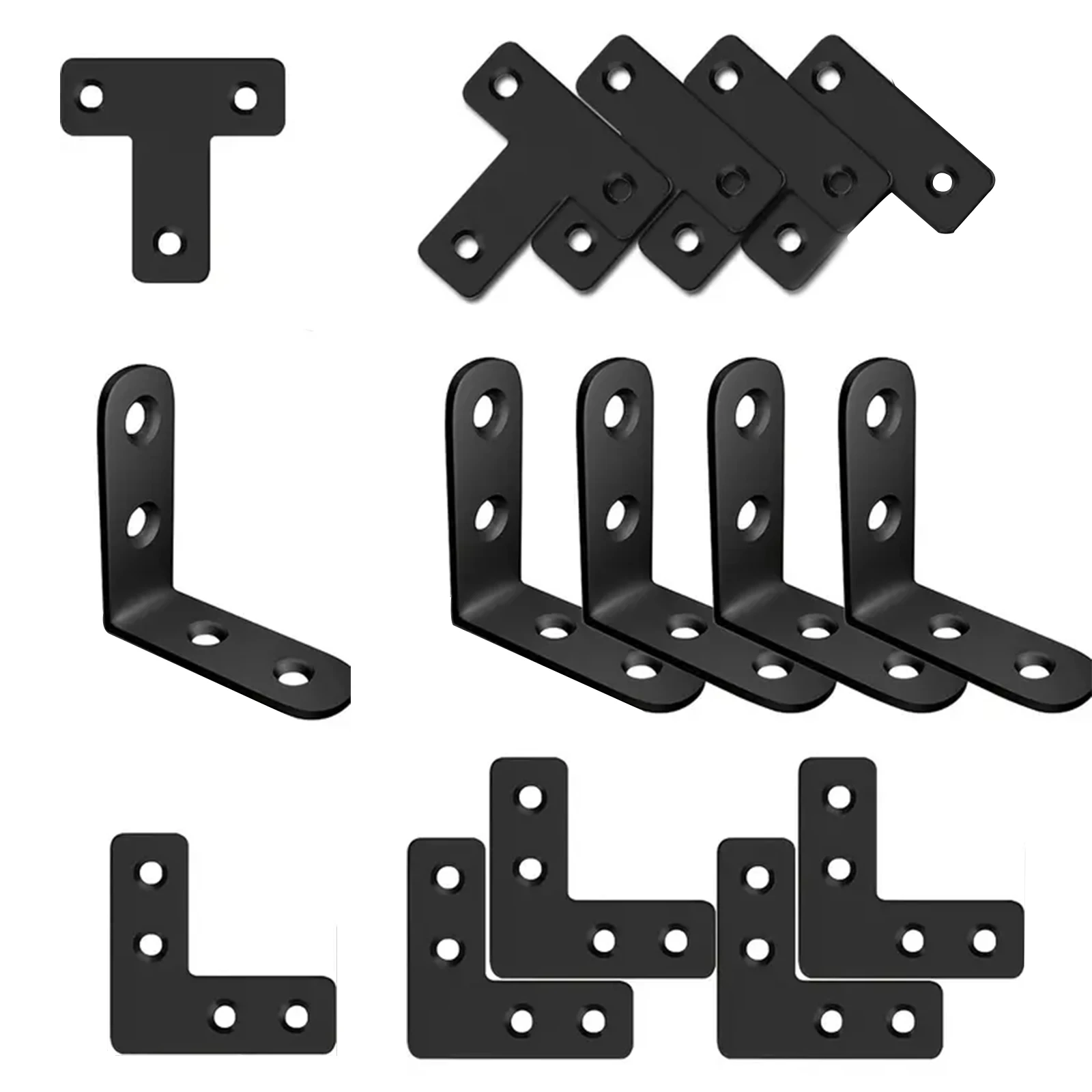 12 Sets Angle Connector Stainless Steel Corner Code Right Angle L-shaped Furniture Connection