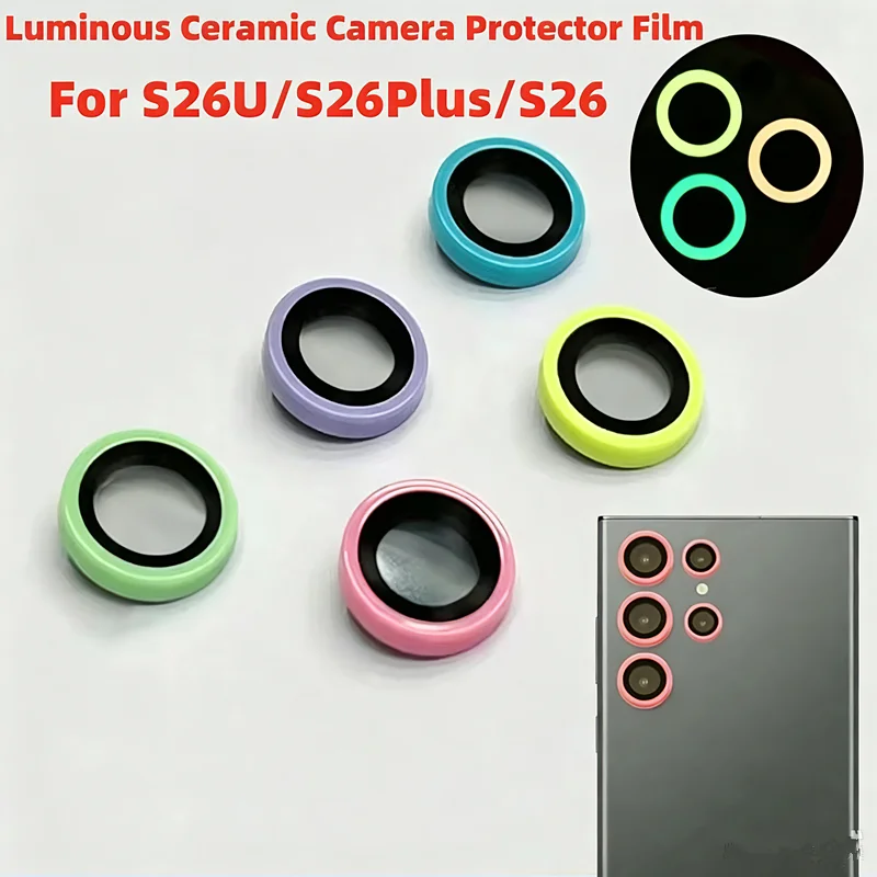 Scratch-Resistant Tempered Glass Camera Lens Protector with Luminous Ring Cover