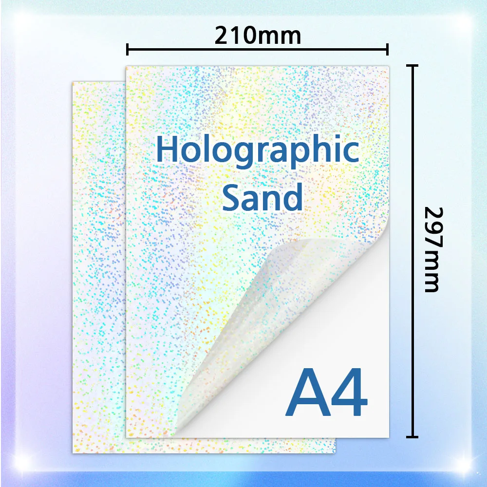 Lamination film 50Sheets A4 Cold Laminated Holographic Sand Foil Glitter Glass Hot Stamping On Photo