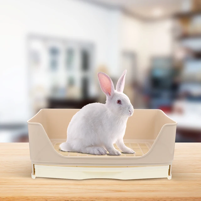 Rabbit Potty Box with Drawer Large Corner Litter Pan Pet Toilet Tray for Hamster Guinea Pig Ferret Bunny Reptile Small Animal 2