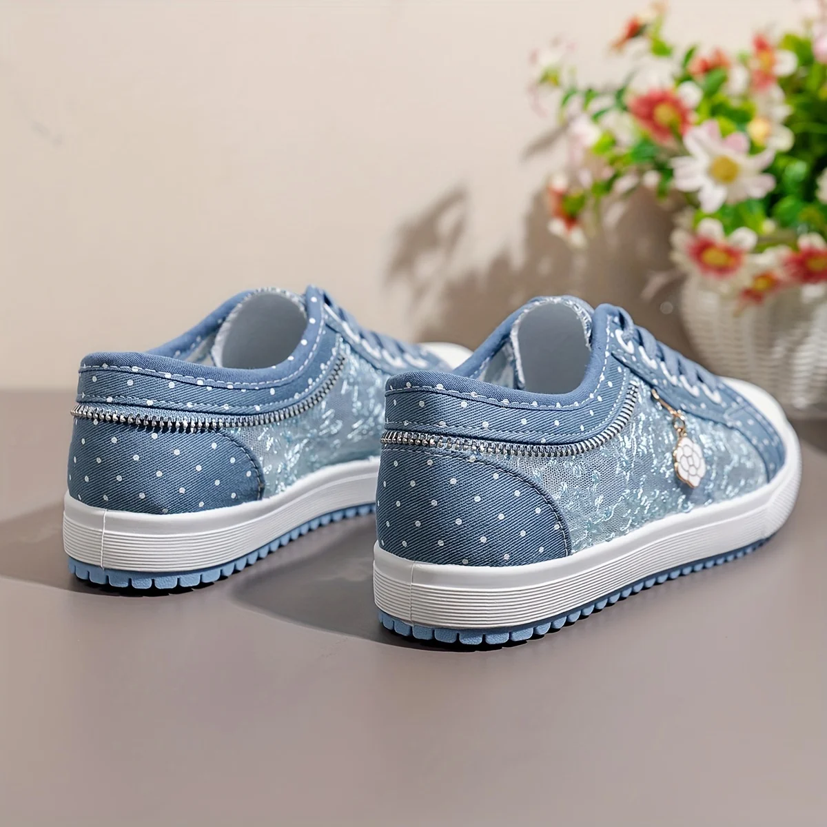 Women Shoes Fashion Summer Casual Cutouts Lace Canvas Hollow Breathable Platform Flat Sneakers