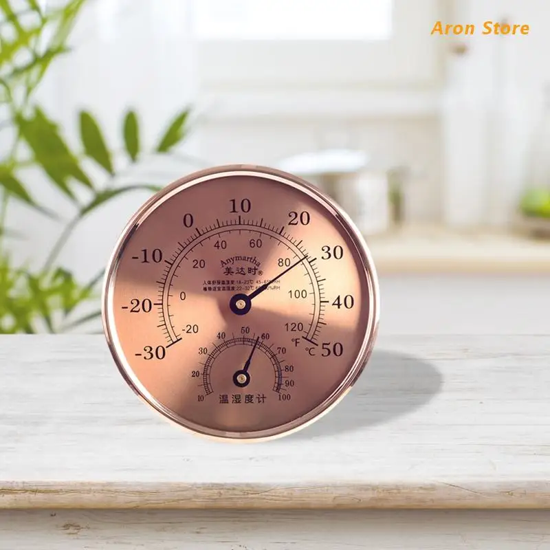 Indoor Outdoor Thermometer Hygrometer - Waterproof Hanging Wall Thermometer  Decorative Outdoor Thermometer Large Numbers, No Battery Needed Outdoor