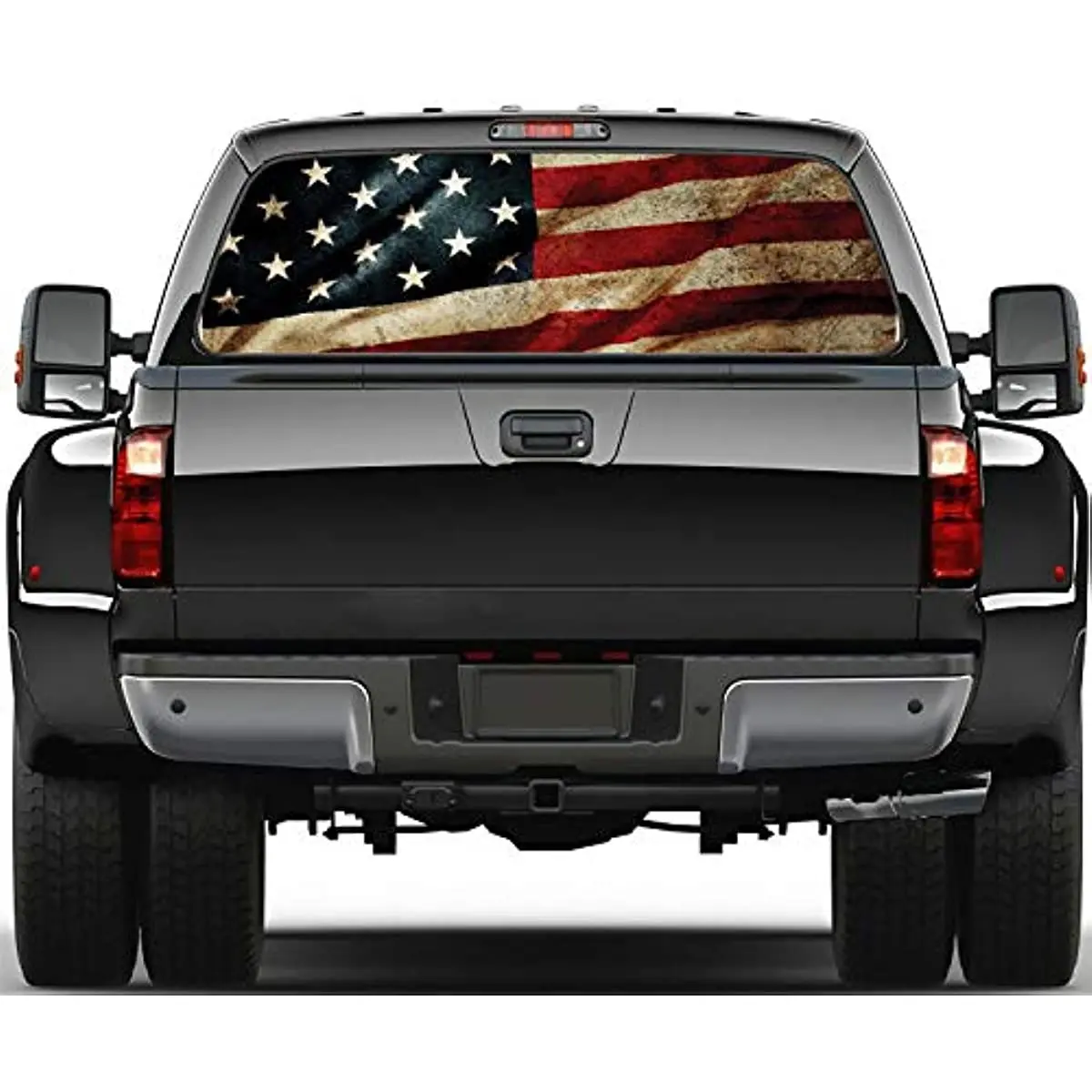 

WILDLAVIE перфорированная наклейка на заднее стекло грузовика размер 58x18 дюймов американский флаг графическая виниловая наклейка патриотическое украшение подходит для Mo