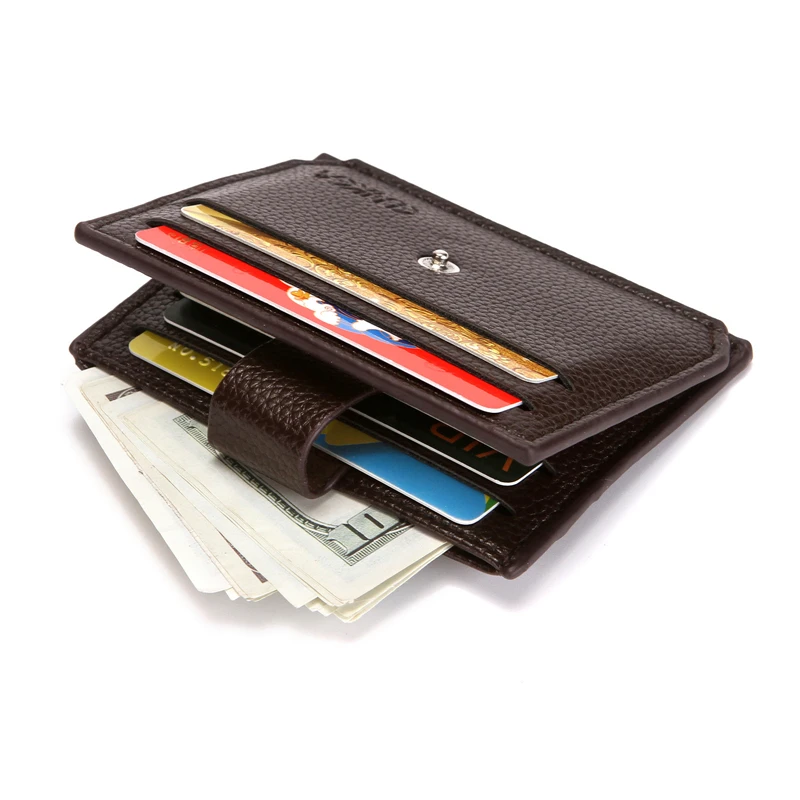 

Super Thin Small Bank Card Holders Men Slim Soft PU Wallet Cash Bag Male Mini ID Credit Card Case Hasp Coin Purse Cardholder