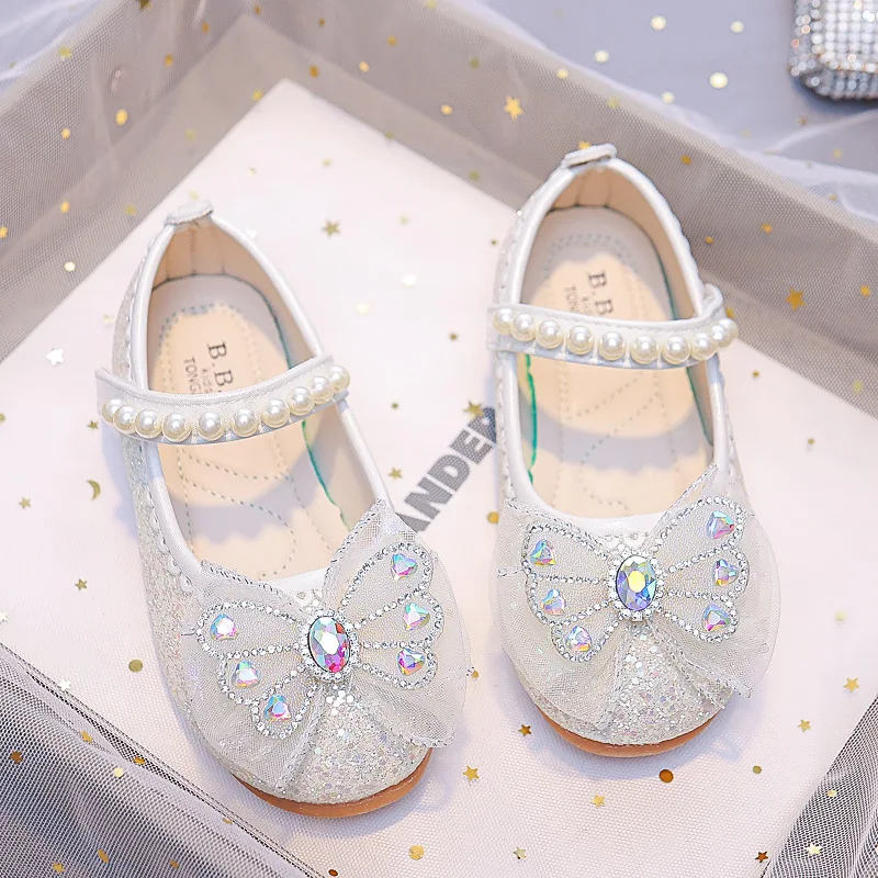 Children Soft Princess Crystal Shoes for Party Wedding Shows Flats Kids Fashion Casual Girls Mary Janes