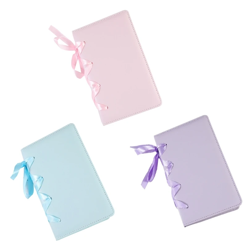 3 Inch Kpop Photocard Holder PU Leather Photocard Album with 25 Inner Pages A 6 Binder Album Bows Small Photo H8WD