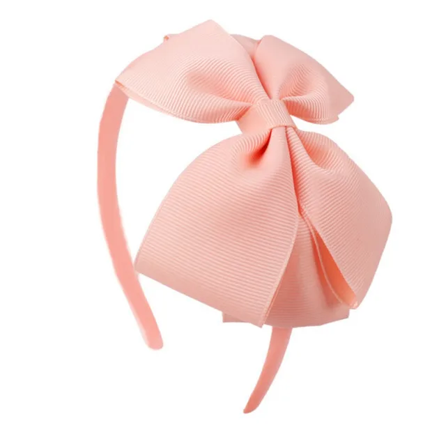 Oaoleer Hair Accessories 4'' Bow Hairband for Girls Handmade Solid Ribbon Headbands with Satin Hoops Kids' Daily Life Headwear 1