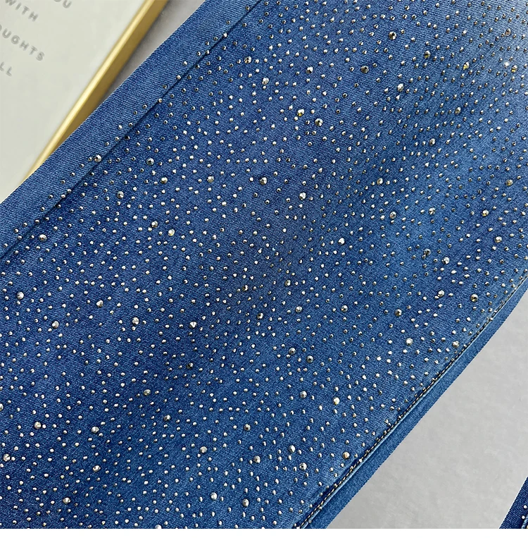 Fashionable Starry Diamond Jeans Women's Spring and Summer 2023 New High Waist Loose Wide Leg Pants Gradient Color Trousers