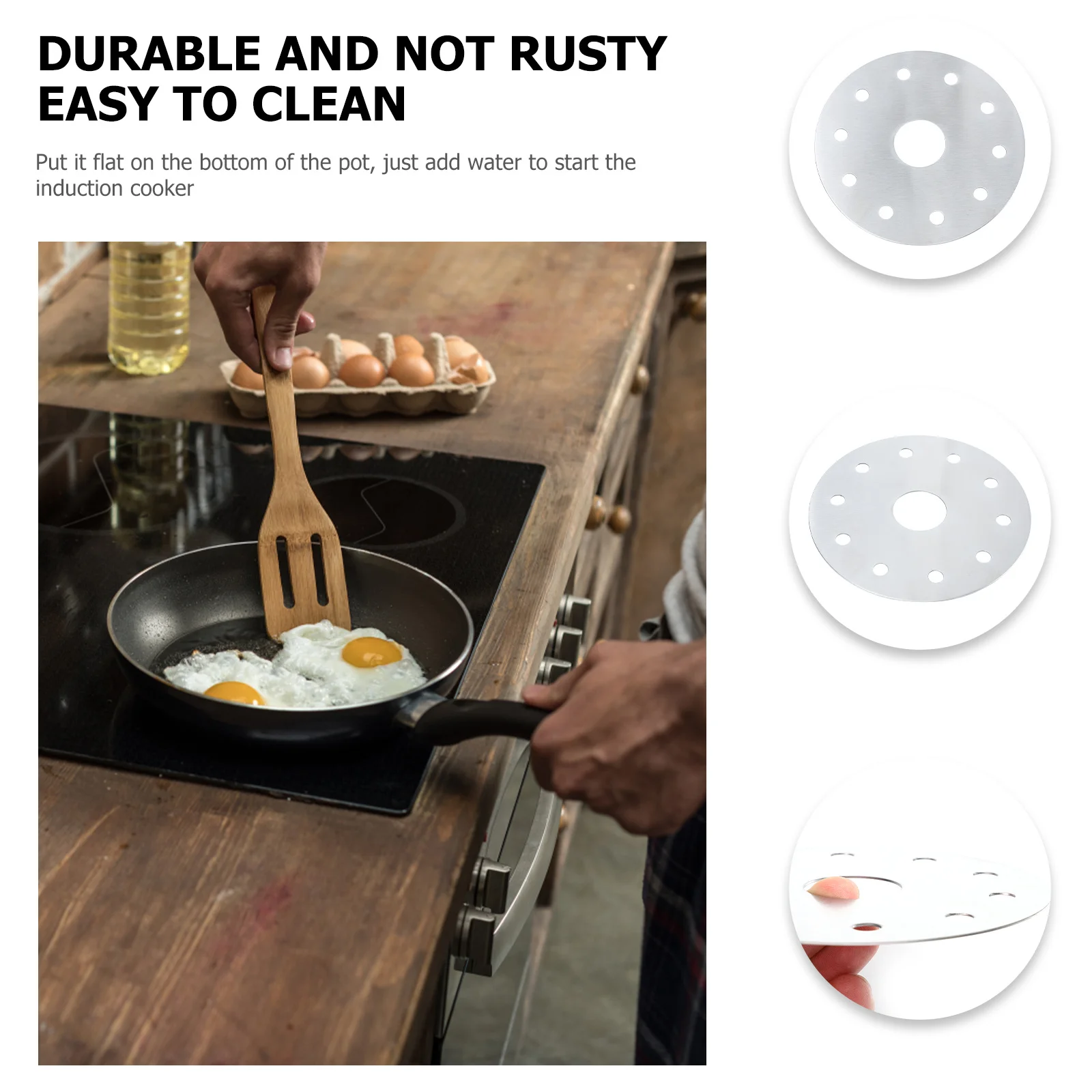 2Pcs Stainless Steel Heat Diffuser Plate Induction Cooker Cooking Adapter Heat Conducting Sheet Stove Simmer Plate Electric