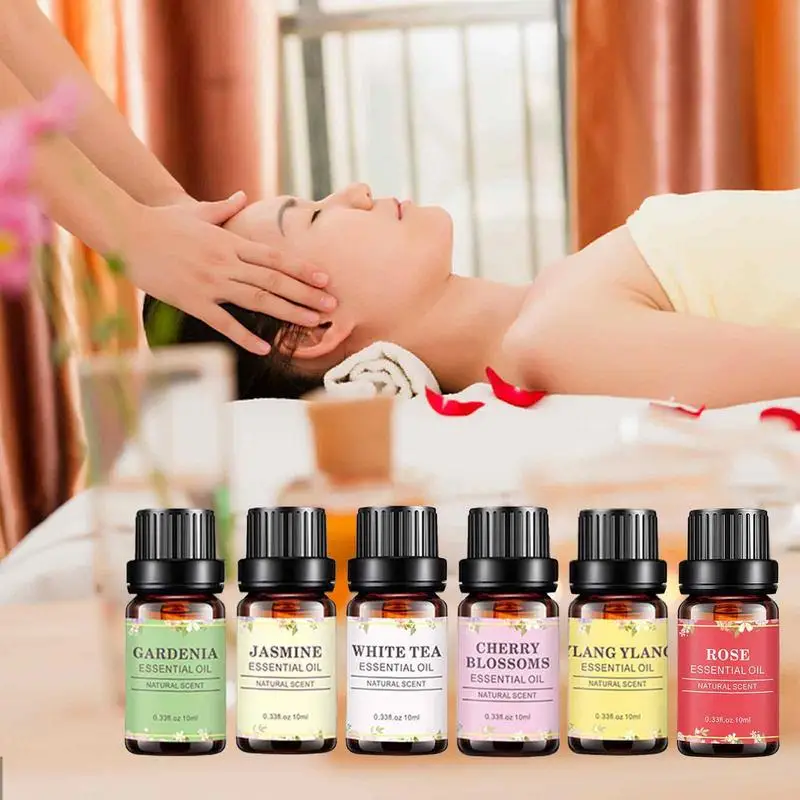 6pcs Aromatherapy Essential Oils for Diffuser Massage Fragrance Oils Rose  Jasmine Ylang Ylang Cherry Blossom Gardenia White Tea - AliExpress