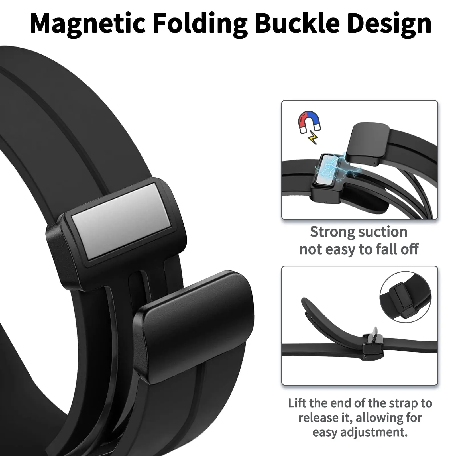 Silicone Magnetic Buckle Sport Strap - 20/22mm Band