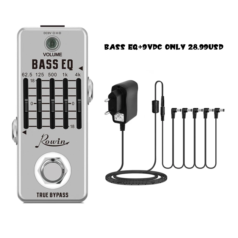 RowinLEF317BBassEQPedal5BandEqualizerPedalsForBassGuitar