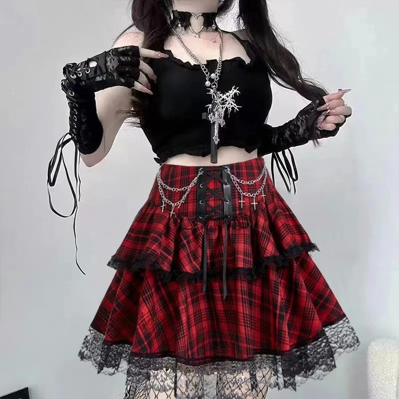 2024 New Japanese Vintage Dark Gothic Punk Y2K Millennium