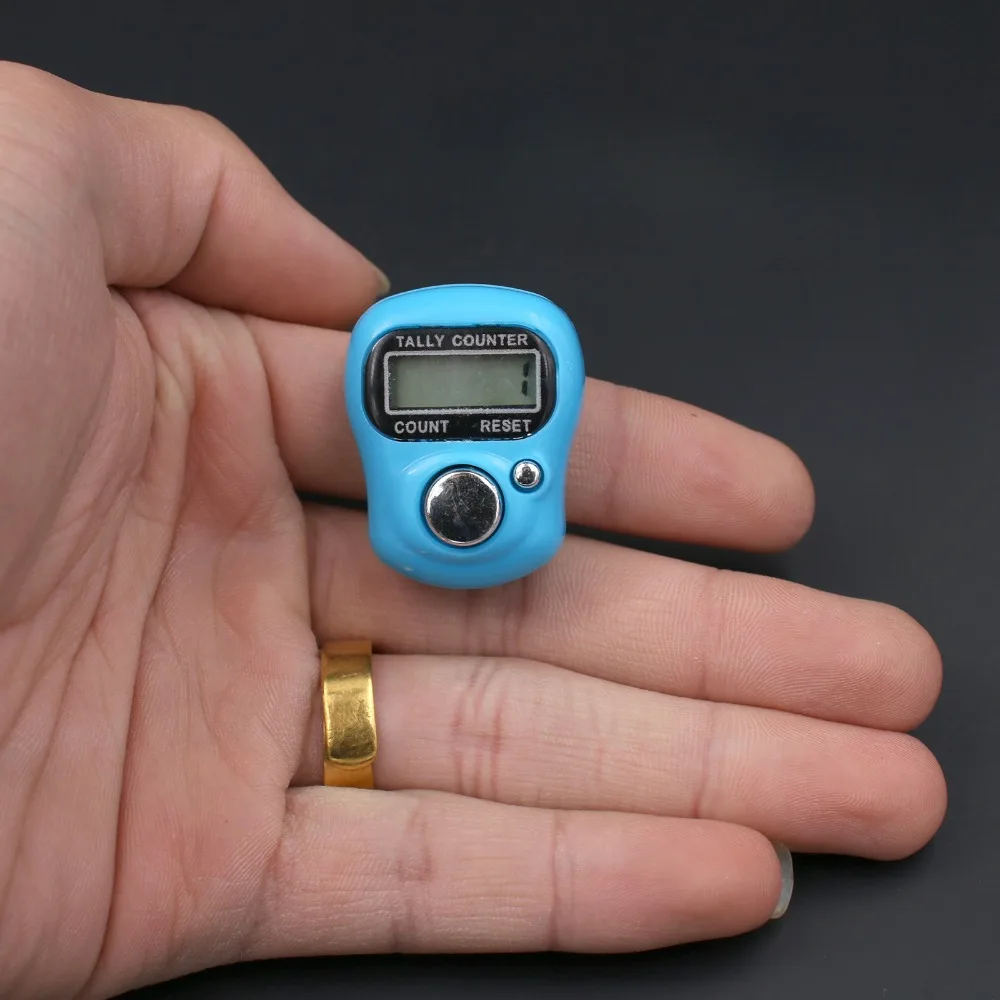 Hand Tally Counter Electronic Counter Mini Row Finger Counter and Stitch Marker LCD Electronic Digital Tally Counter for Sewing Knitting Weave Tool