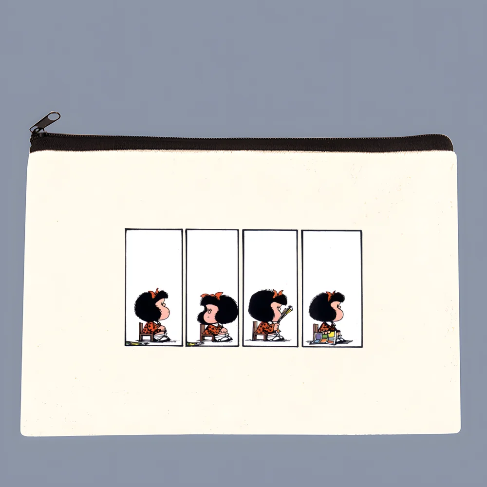 Mafalda Comic Ulzzang Cartoon Kawaii Canvas coin purse custompattern storage pouch canvas bag new coin bag key purse